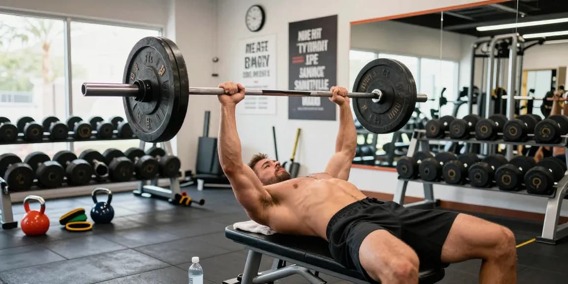Anabolika Shop's vibrant gym scene showcases a bodybuilder lifting weights, inspired by fitness dedication and strength.