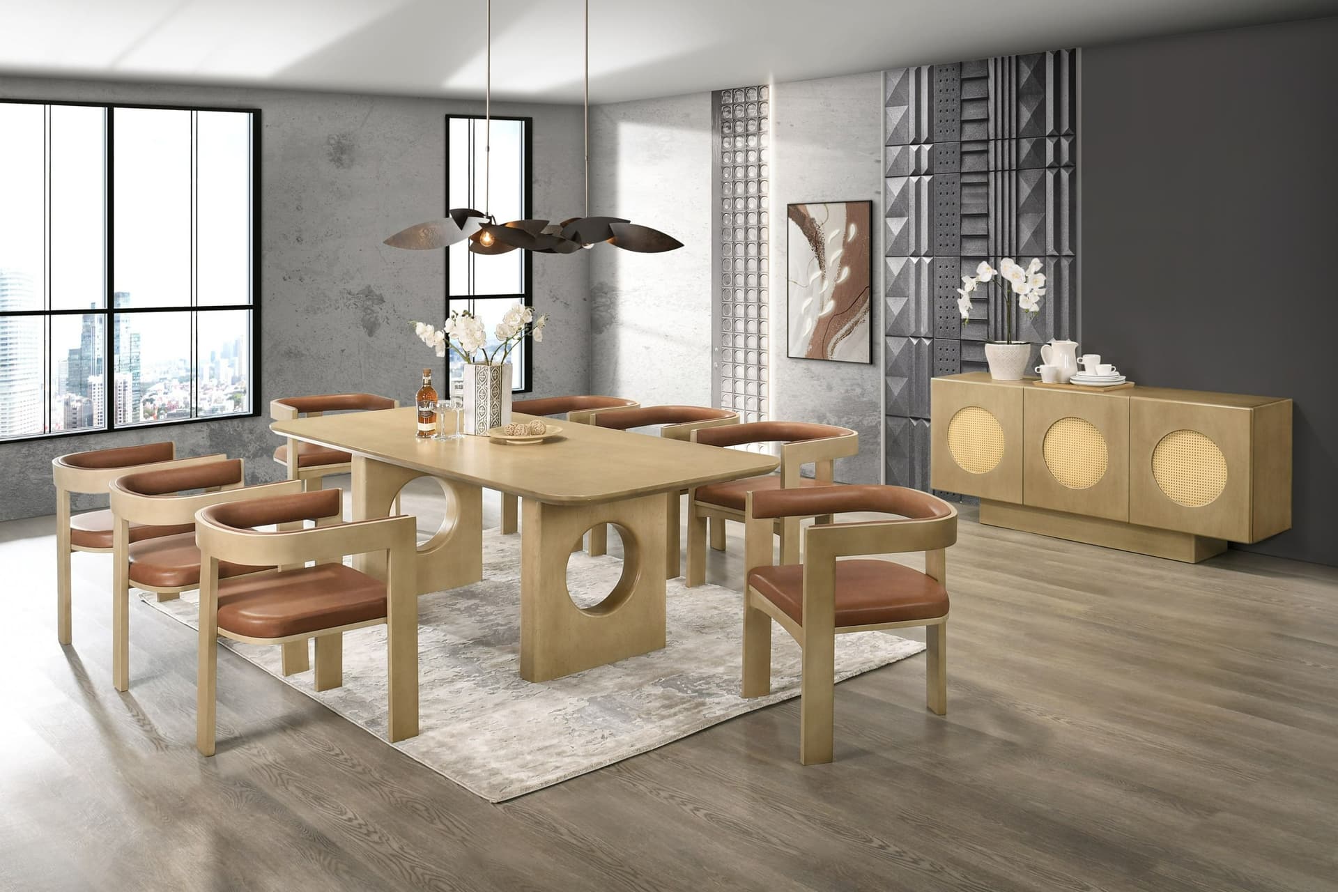 Design Highlight: Esstisch Massivholz mit Natürlicher Baumkante und Spider Metallbeinen