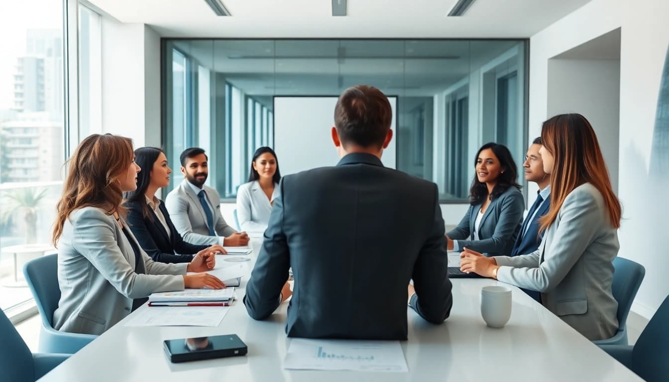 Headhunter IT beraten Kunden in einer modernen Büroumgebung, fördert Professionalität.