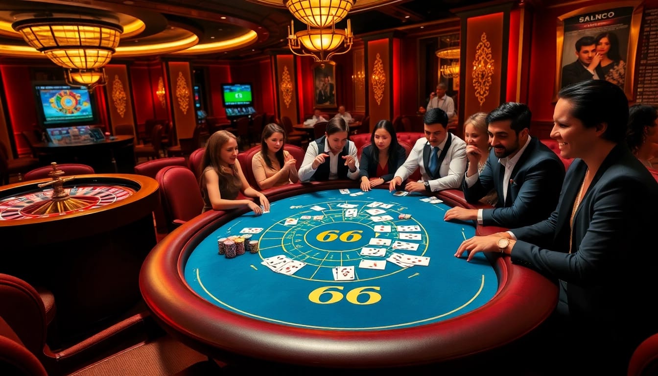 SODO 66 casino scene featuring vibrant tables and engaged players enjoying games.