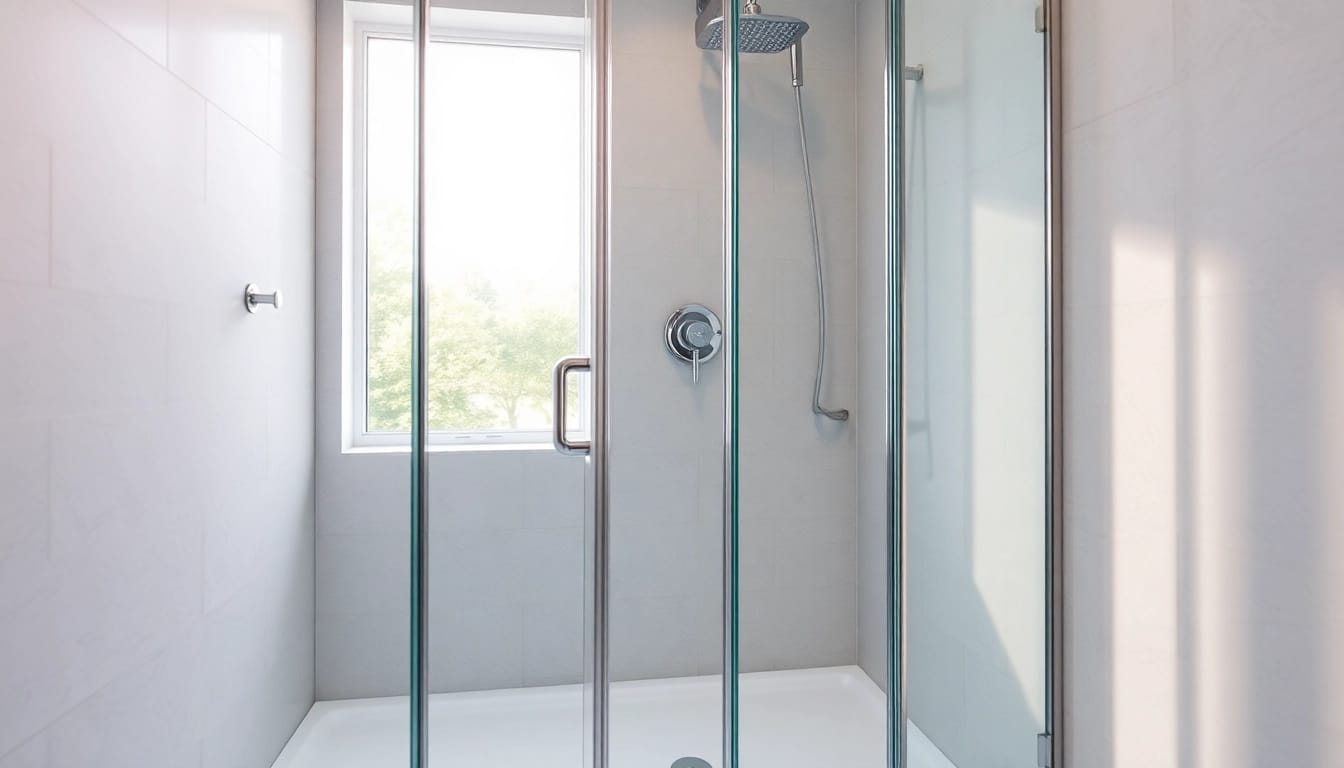 Moderne duschkabine 100x100 pendeltür in einem eleganten Badezimmer-Design, das Luxus ausstrahlt.