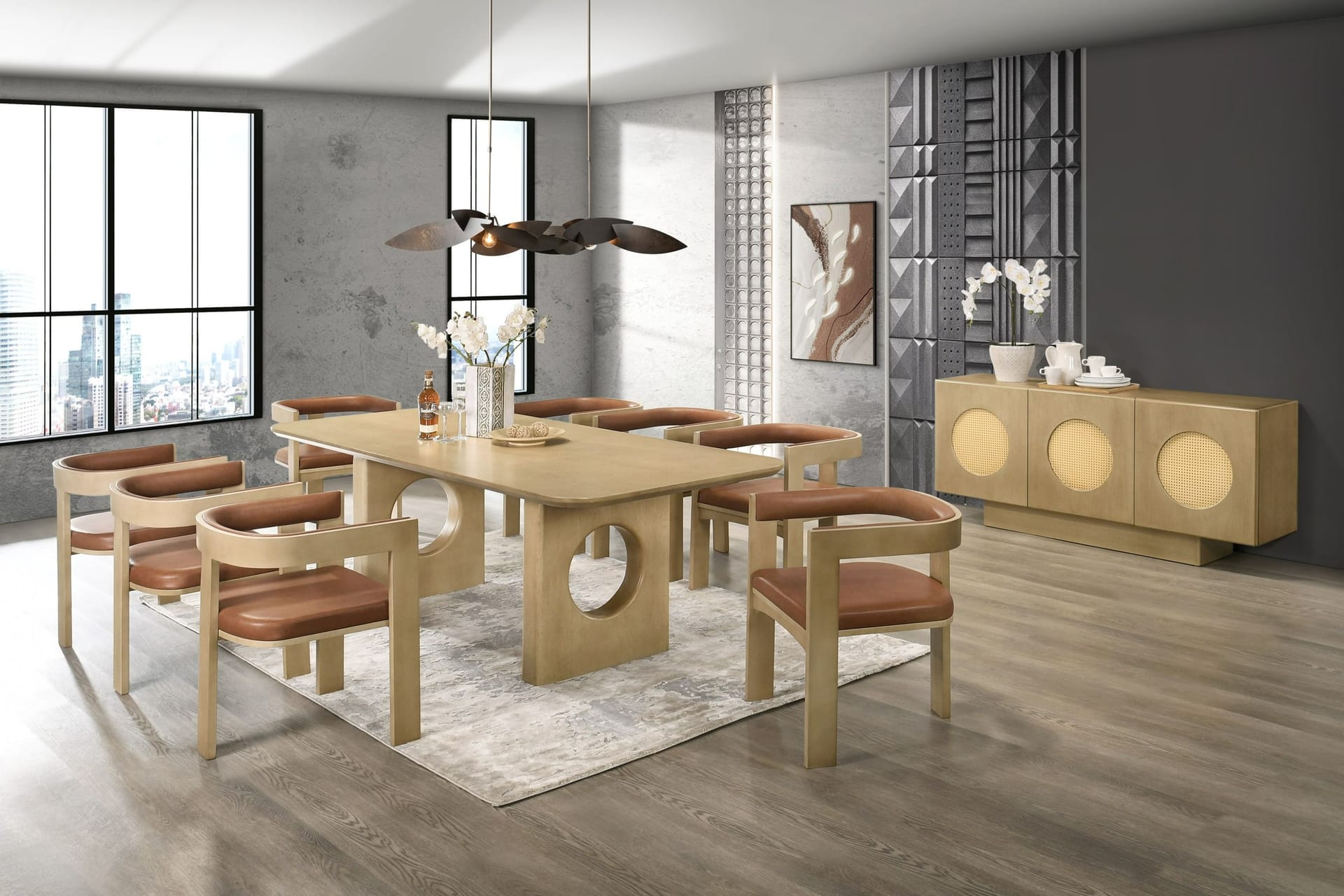 Design Highlight: Esstisch Massivholz mit Natürlicher Baumkante und Spider Metallbeinen