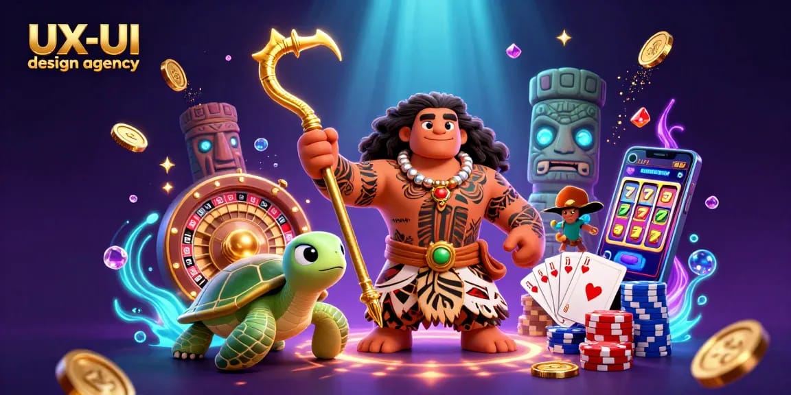 Spin to win with this exciting scene highlighting an expert UX/UI design agency.
