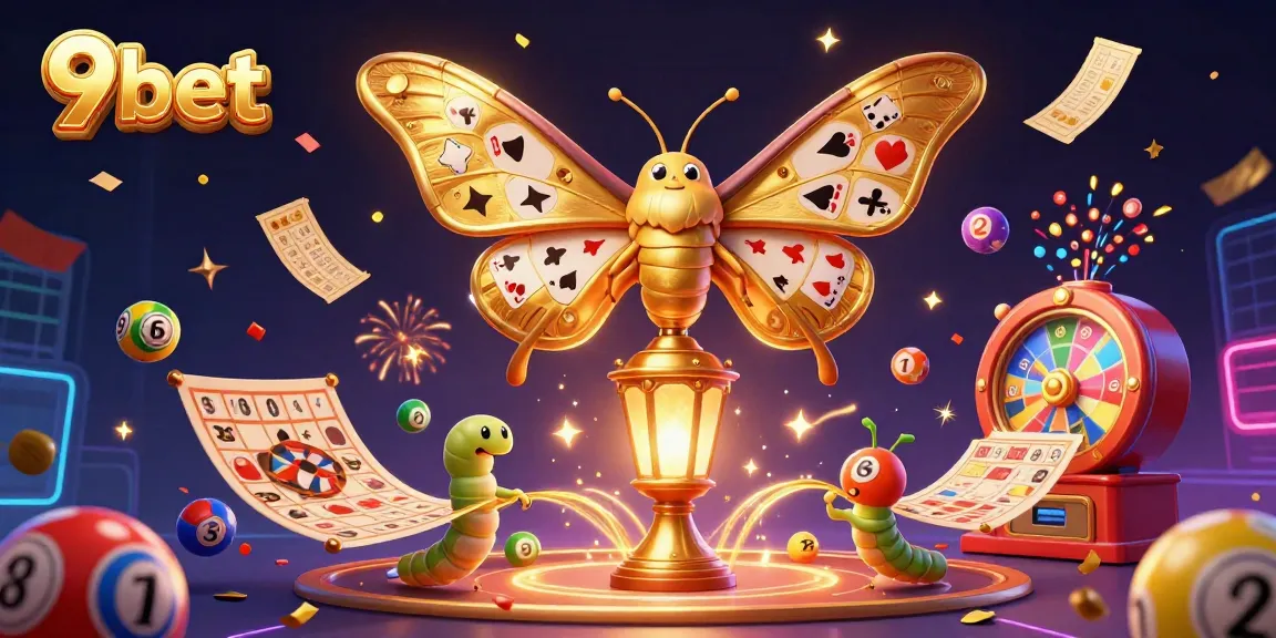Experience excitement with 9bet's vibrant 3D casino illustration featuring dynamic gambling elements.