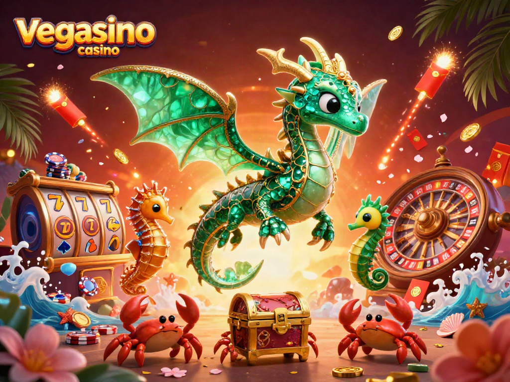 Experience exciting gameplay at vegasino casino with dynamic slot reels and vibrant characters.