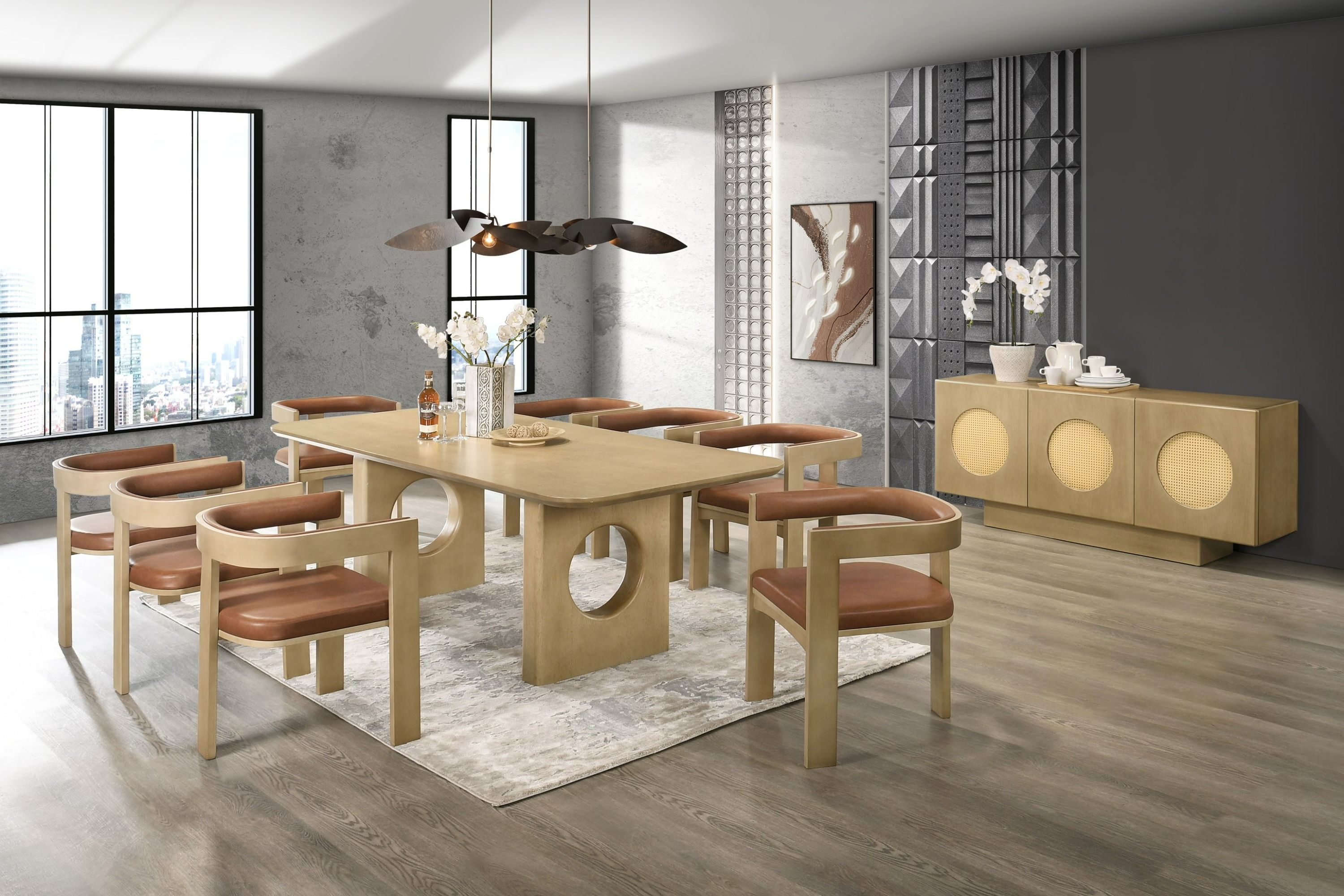 Design Highlight: Esstisch Massivholz mit Natürlicher Baumkante und Spider Metallbeinen