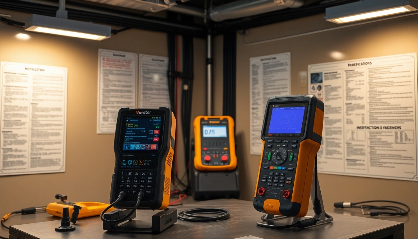 Inspecting electrical equipment during the DGUV V3 Prüfung for workplace safety compliance.