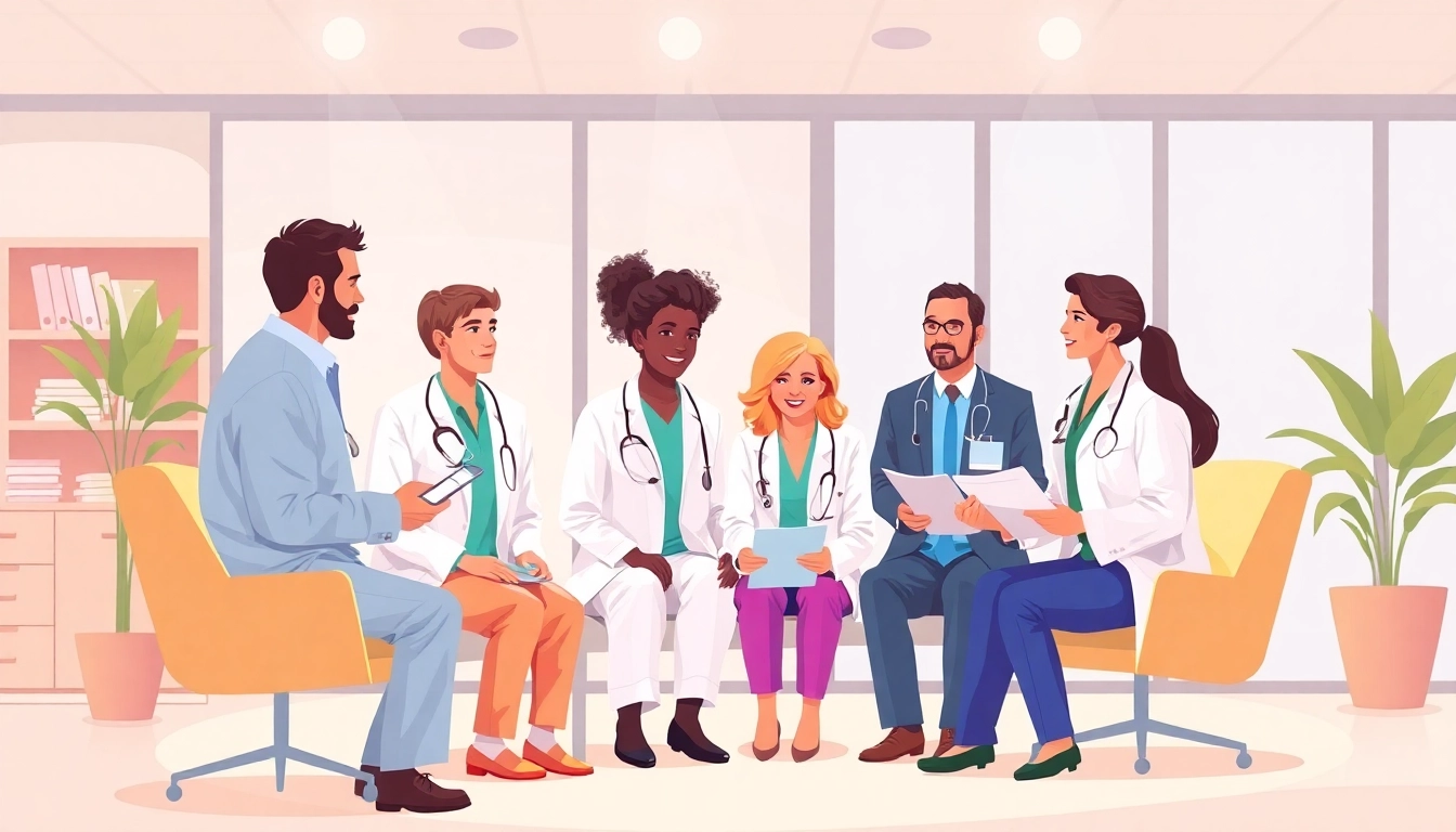 Creating a gründung ambulanter pflegedienst businessplan with healthcare professionals in an office setting.