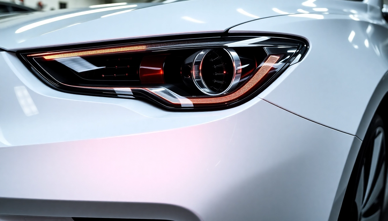 Keramikversiegelung München: Ein strahlend glänzendes Auto in einer professionellen Werkstatt.