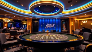 Erlebe aufregende Spiele in Online Casinos Echtgeld mit luxuriösem Ambiente und lebhaften Farben.