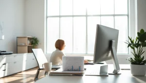 Visuelle Darstellung eines modernen Arbeitsbereichs zur Analyse von SEO-Ranking-Daten.