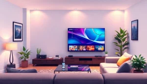Enjoy seamless IPTV kaufen with a modern setup showcasing vibrant channels and a cozy atmosphere.