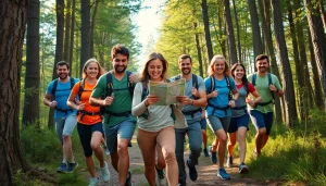 Teilnehmer des Wetziker OL Challenge laufen dynamisch durch den Wald, ausgestattet mit Karten und Kompassen.