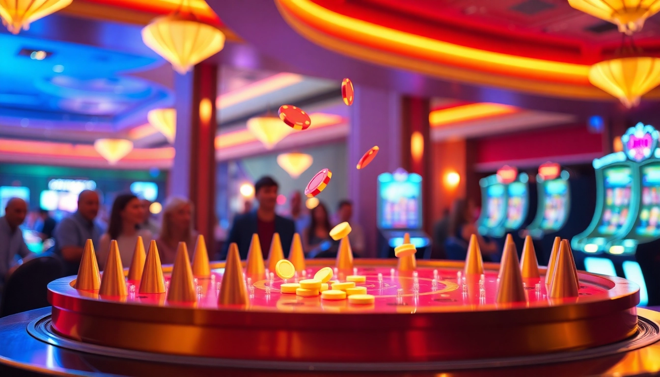 Plinko seriös erleben: Aufregende Casino-Atmosphäre mit einem Plinko-Spielbrett.