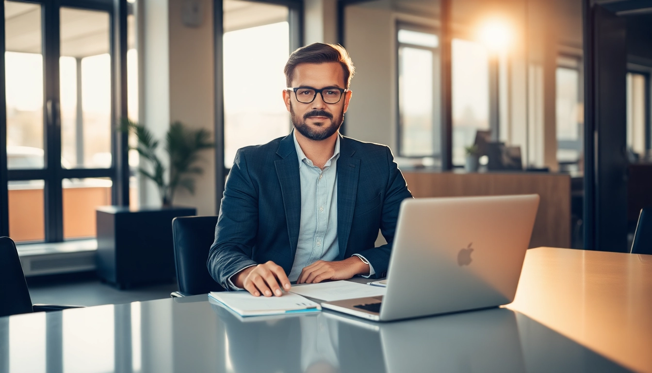 Professioneller Headhunter Krefeld bei der Arbeit in modernem Büro.