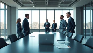 Headhunter IT Büro mit professionellen Beratern im Gespräch und moderner Ausstattung.