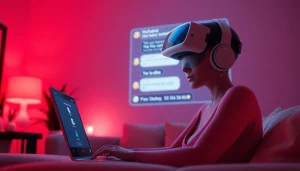 Engaging AI chat porn interaction with a smooth digital interface and inviting atmosphere.