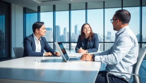 Headhunter Schweiz berät einen Kandidaten in einer modernen Büroatmosphäre.