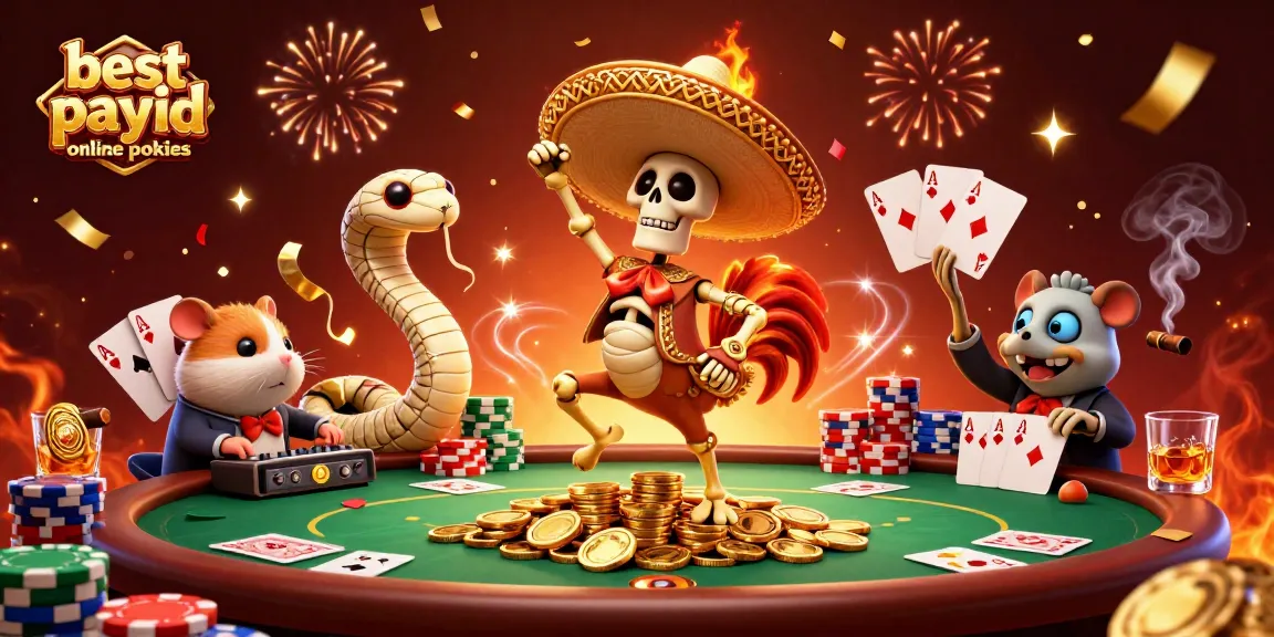Experience the thrill with the best payid online pokies and vibrant casino characters celebrating!