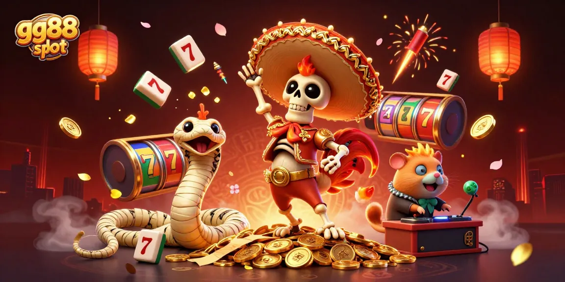 Experience thrilling gg88 slot action with vibrant characters and casino elements in a lively 3D scene.