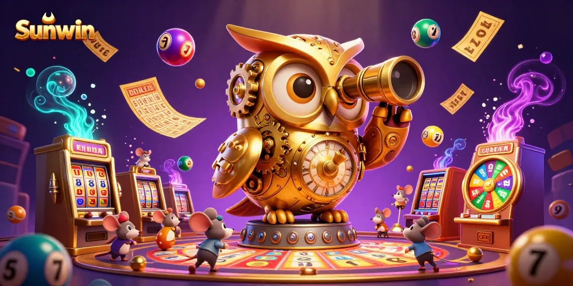Experience thrilling gameplay at Sunwin with vibrant, engaging casino elements in a colorful 3D illustration.