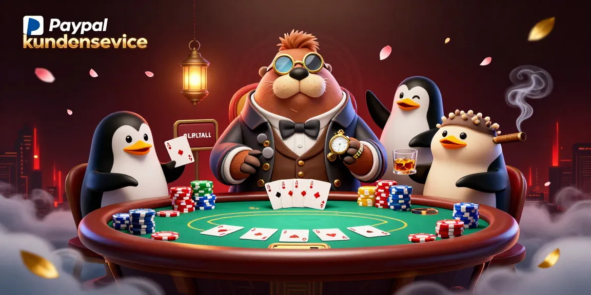 Interaktion mit dem PayPal-Kundenservice beim Poker an einem stilvollen Tisch mit farbigen Chips.